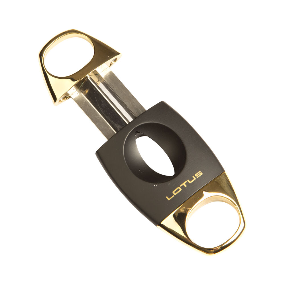 Lotus Cigar Cutters - Black and Gold Jaws V-Cut